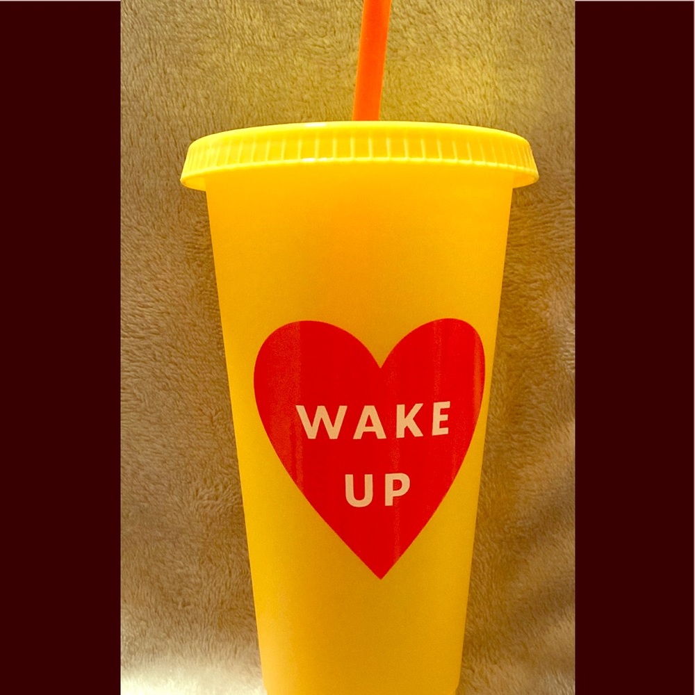 Starbucks WAKE UP reusable VENTI cup